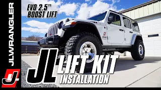 Jeep JL Wrangler 2.5" Lift Kit How to Installation - EVO Stage 4 Boost w/Control Arms : JL JOURNAL