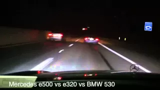 Mercedes W124 E320 Coupe vs BMW 530i ( Camera Car Mercedes E500)