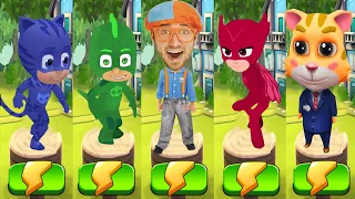 Tag with PJ Mask Gekko vs Catboy vs Blippi World Adventures Run vs Owlette vs Cat Runner  Gameplay