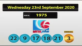 NLCB Lotto Plus   Wednesday 23rd September 2020