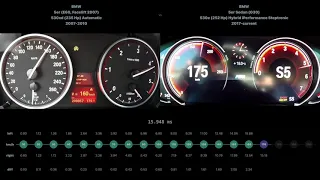 [0-200] BMW 5er 530xd 2007-2010 vs BMW 5er Sedan 530e 2017-current