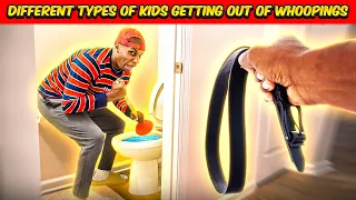 Different types of Kids getting out of Whoopings