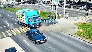 Жёсткое ДТП на Московском проспекте попало на видео. Калининград. 26.05.23