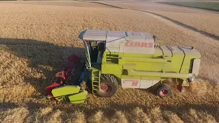 Gerste dreschen 2018 mit Claas Dominator 86 / NIKON + DJI