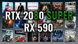 RTX 2080 SUPER vs RX 590 Benchmarks | Gaming Tests Review & Comparison | 59 tests