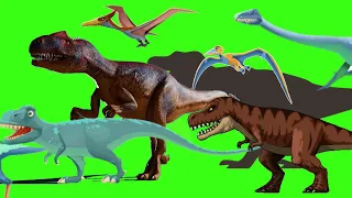 Dinosaurs stampede green screen