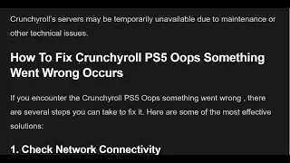 How To Fix Crunchyroll PS5 Oops Something Went Wrong