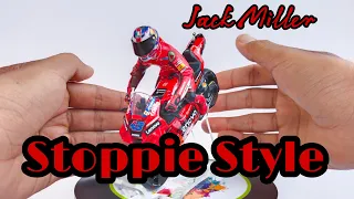 Handmade figure and Diecast maisto Ducati, 1/18 scale || Classic Stoppie Celebration Jack miller