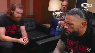 Roman Reigns se disculpa con Sami Zayn en Backstage - WWE Smackdown 06/01/2023 (En Español)