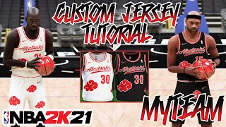 AKATSUKI CUSTOM JERSEY TUTORIAL! ANIME NARUTO UNIFORM! NBA 2K21 MyTeam! CREATION! How to make!