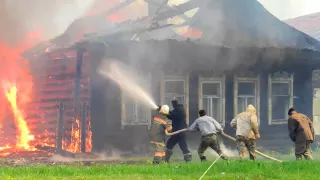 Пожар в деревне Захаровка 08.06.13