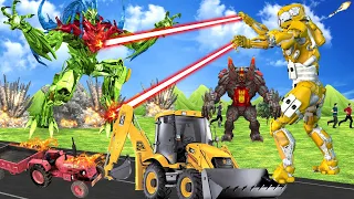 जेसीबी रोबोट तरबूज रोबोट ट्रैक्टर JCB Robot Vs Watermelon Robot Tractor Hindi Kahani Bedtime Stories