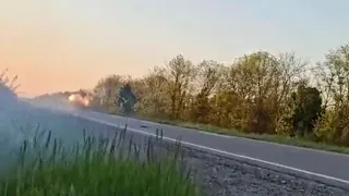 POV attack—Ukraine forces use a UK-supplied "NLAW" anti-tank weapon to strike a Russian  battle tank