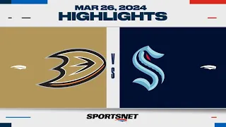 NHL Highlights | Ducks vs. Kraken - March 26, 2024