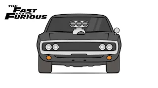 How to draw a DODGE CHARGER Fast and Furious / drawing Dominic Toretto dodge 1970 from movie car