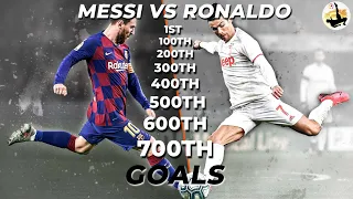 Messi Vs Ronaldo Goals | 1st, 100th, 200th, 300th, 400th, 500th, 600th, 700th Goals | Soccer Kick |