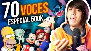 IMITANDO 70 VOCES DE CARICATURAS Y PERSONAJES - ESPECIAL 500K SUSCRIPTORES