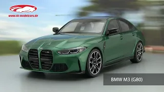 ck-modelcars-video: BMW M3 (G80) Baujahr 2020 grün metallic 1:18 Minichamps