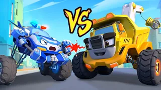 Who’s the Best Monster Car? | Police Car VS Crane Truck | Kids Songs | BabyBus - Cars World