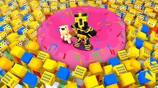 EL BEBÉ NOOB SOBREVIVE A UNA INVASIÓN DE LOS SIMPSONS EN MINECRAFT TROLL 👶