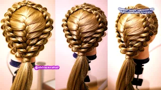 Причёска из трёх кос  Французская обратная коса  CLASSIC FRENCH BRAID for Вeginners