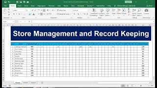 store management and record keeping in excel