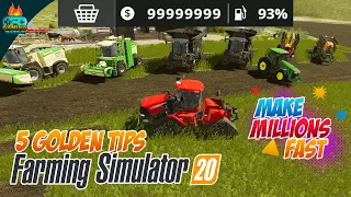 5 Golden tips to earn money quickly in farming simulator 20 fs 20