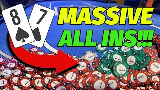 ALL IN FOR MULTPILE HANDS!!! I Get Stuck $1,500 In The First 3 Hands! Poker Vlog #18