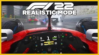 F1 22 REALISTIC GAMEPLAY, 100% MONACO RACE, AI CRASH WITH SAFETY CAR, WET WEATHER!