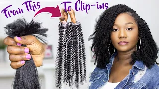 😱SHE CHANGED THE GAME AGAIN!!! DIY $2.80 kinky curly CLIP-INS with Straight Kanekalon hair!!!