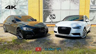 BMW  vs AUDI.  Кто быстрее? BMW F30 335i st1 vs AUDI A3 quattro st2