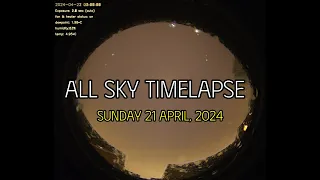 2K AllSky Timelapse for Sunday 21 into Monday 22 April, 2024