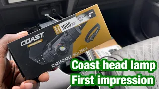 Coast -XPH30R 1000 Lumen Rechargeable Headlamp first impression