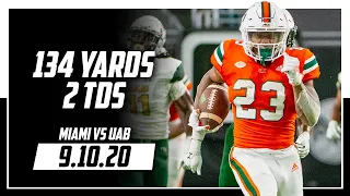 Cam'Ron Harris Full Highlights Miami vs UAB | 134 Yards, 2 TDs | 9.10.20