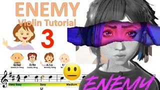 Imagine Dragons x J.I.D - Enemy sheet music and easy violin tutorial