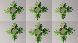 Mirror work tutorial | Super Easy Hand Embroidery mirror flower design idea