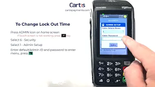 How to change password lock time out on an Ingenico Desk 5000 or Move 5000 Credit Card Terminal