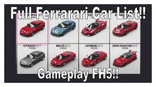 Exclusive look at Forza Horizon 5 Ferrari Car List!!! Confirmed Ferrari Cars Forza Horizon 5!!!