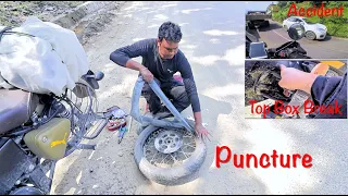 How I Repaired RE 350 Clasic Puncture in Mid Road