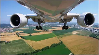 Boeing 777F - Leipzig to Bergamo - Takeoff and Landing (ENG sub)