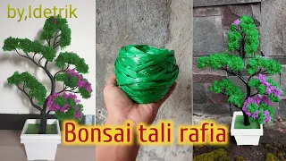 CARA MEMBUAT TANAMAN HIAS BONSAI CANTIK DARI TALI RAFIA TANPA MENGGUNAKAN LEM