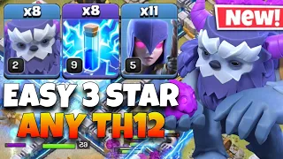 Th12 Yeti Witch Attack With 8 Zap Spell | Best Th12 Attack Strategy in Clash of Clan