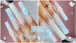 WATCH ME WORK SPRING ACRYLIC NAILS🌸/ ACRYLIC NAILS TUTORIAL/ BEGINNER FRIENDLY NAILS/ Q&A CHIT CHAT