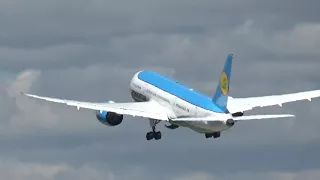 Boeing 787 Dreamliner Uzbekistan Airways Take Off From Moscow