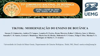 Vídeo Pôster - Mostra Didática 71º Congresso Nacional de Botânica