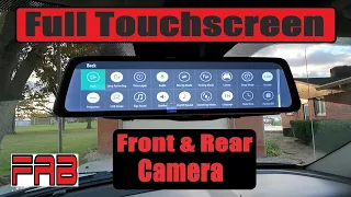 Front and Rear Rearview Mirror Camera System with Full Touchscreen Display! Vantop H612