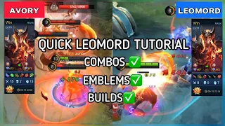 🐎 Quick Tips For Leomord ~ MANIAC Gameplay! [Top Global Leomord] Avory - Mobile Legends
