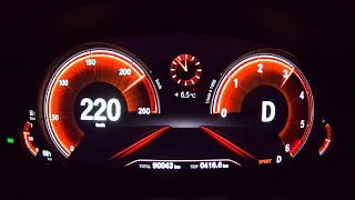 BMW 520D G30 - Acceleration 0-220 km/h (TOP SPEED)