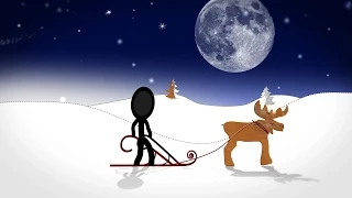 Animated Christmas Card Template - Stickman New Year