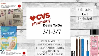 CVS DEALS TO DO 3/1-3/7 FREE MAKEUP & ORAL CARE | Plus Cheap Diapers + other deals to do this week!